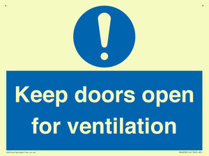 Keep doors open for ventilation